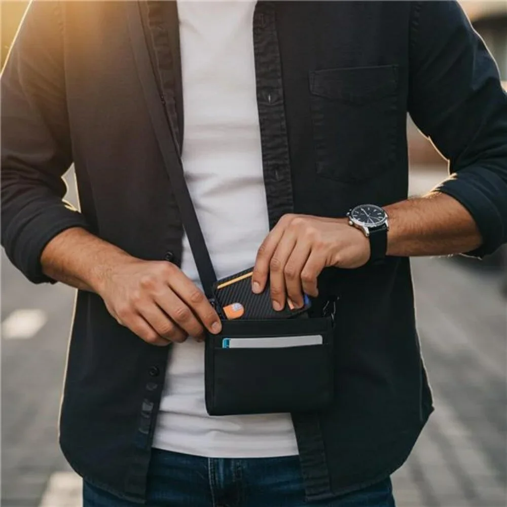 Buffway RFID Leather Wallet Slim Minimalist Front Pocket Wallet for Men Women